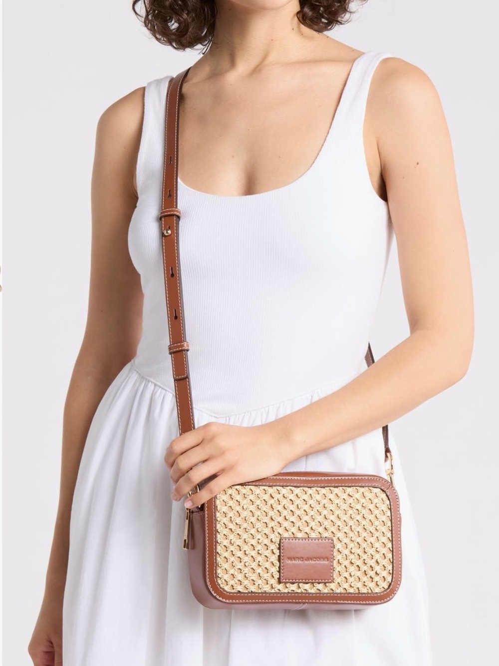 Marc Jacobs Tan and Natural Woven Leather Crossbody - Picture 2 of 6